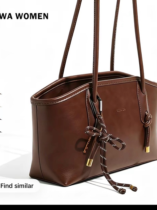 Handbags - WA Women Brown Leather Tote Bag